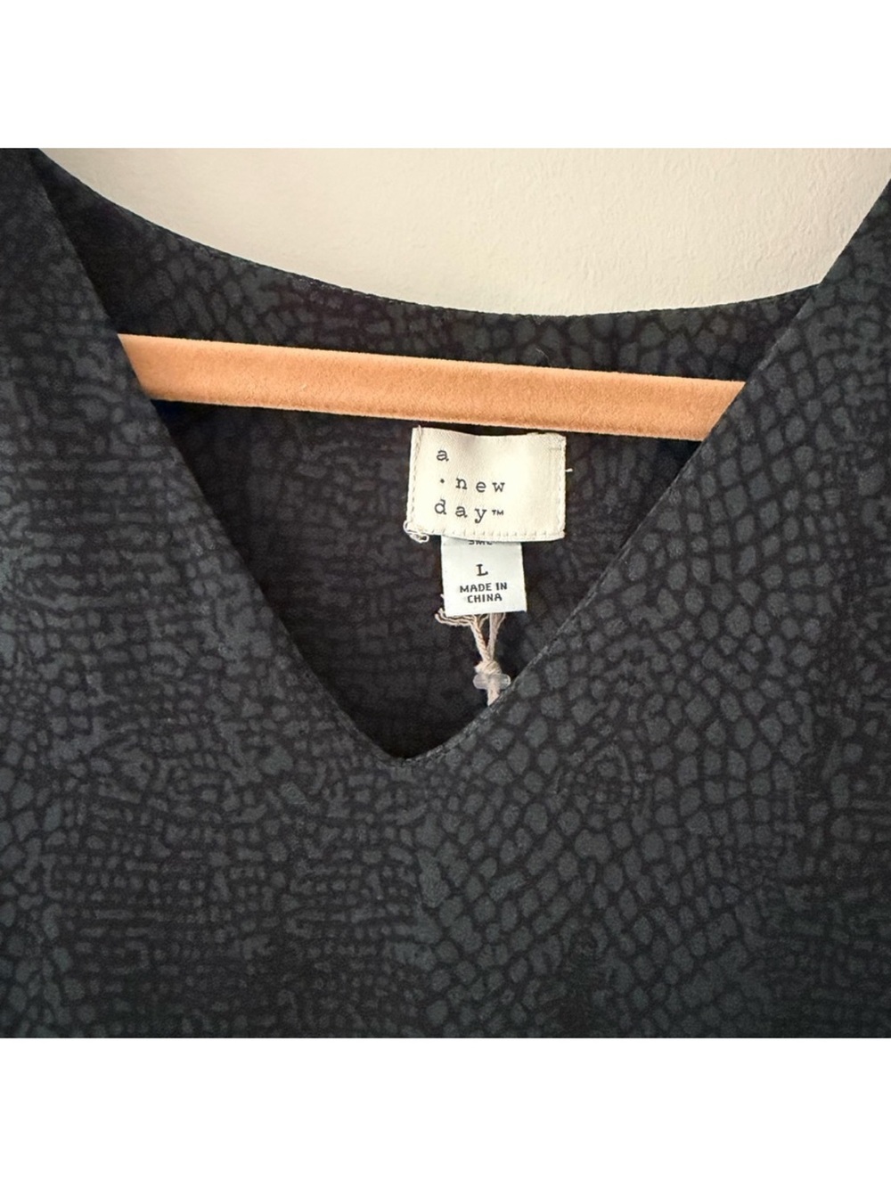 a new day Black and Green Snakeskin Long Sleeve Tunic Mini Dress Size Large NWT - Picture 6 of 9